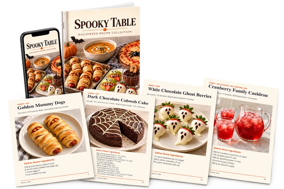 Spooky Table booklet, phone and a selection of printable pages