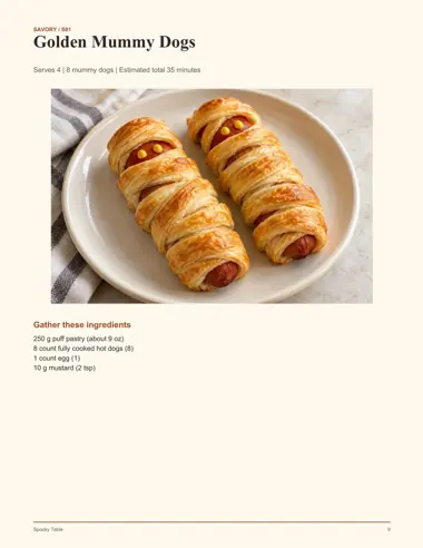 Golden Mummy Dogs printable page